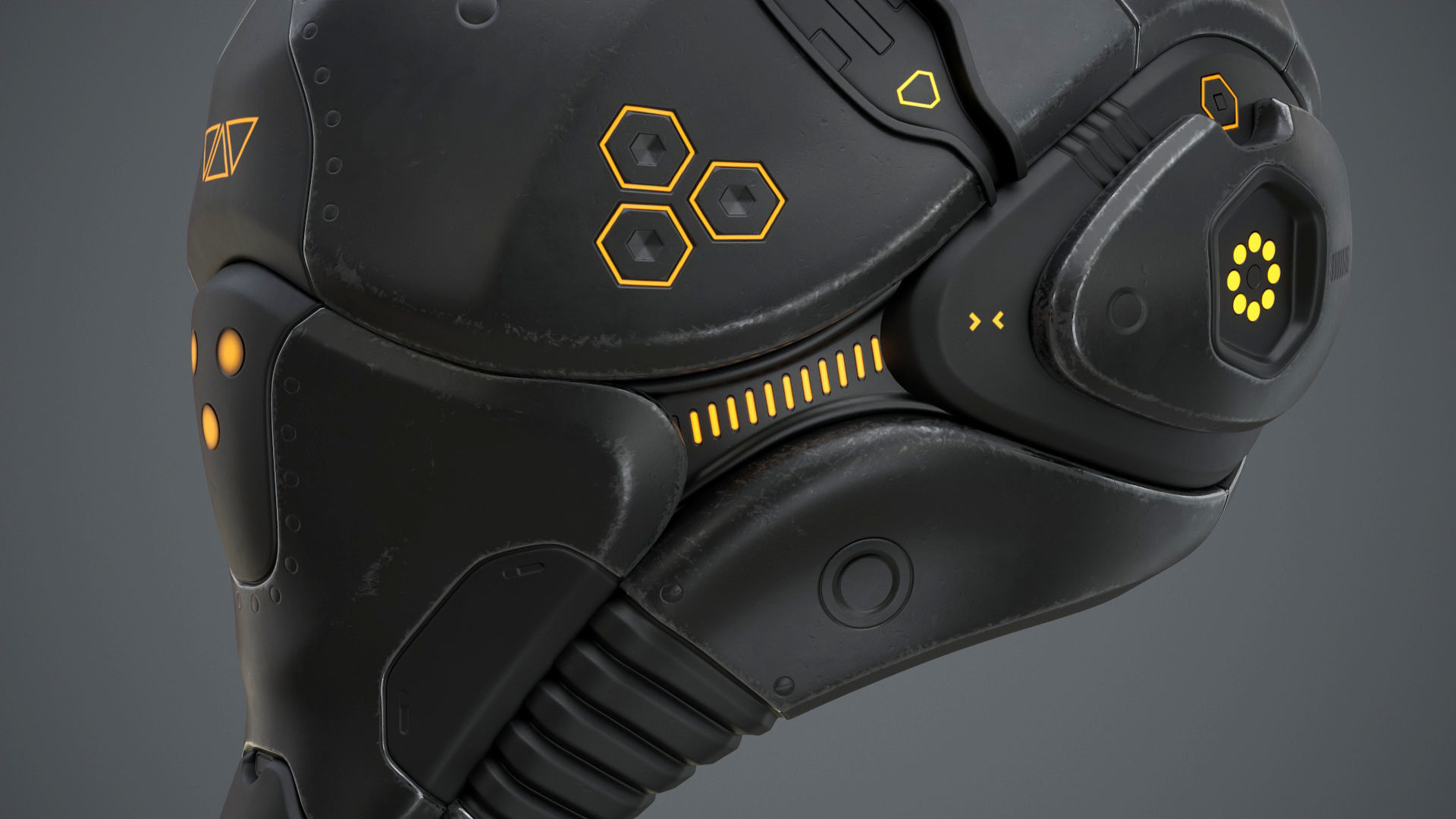 Sci-Fi Helmet 2 Low-poly 3D model_22