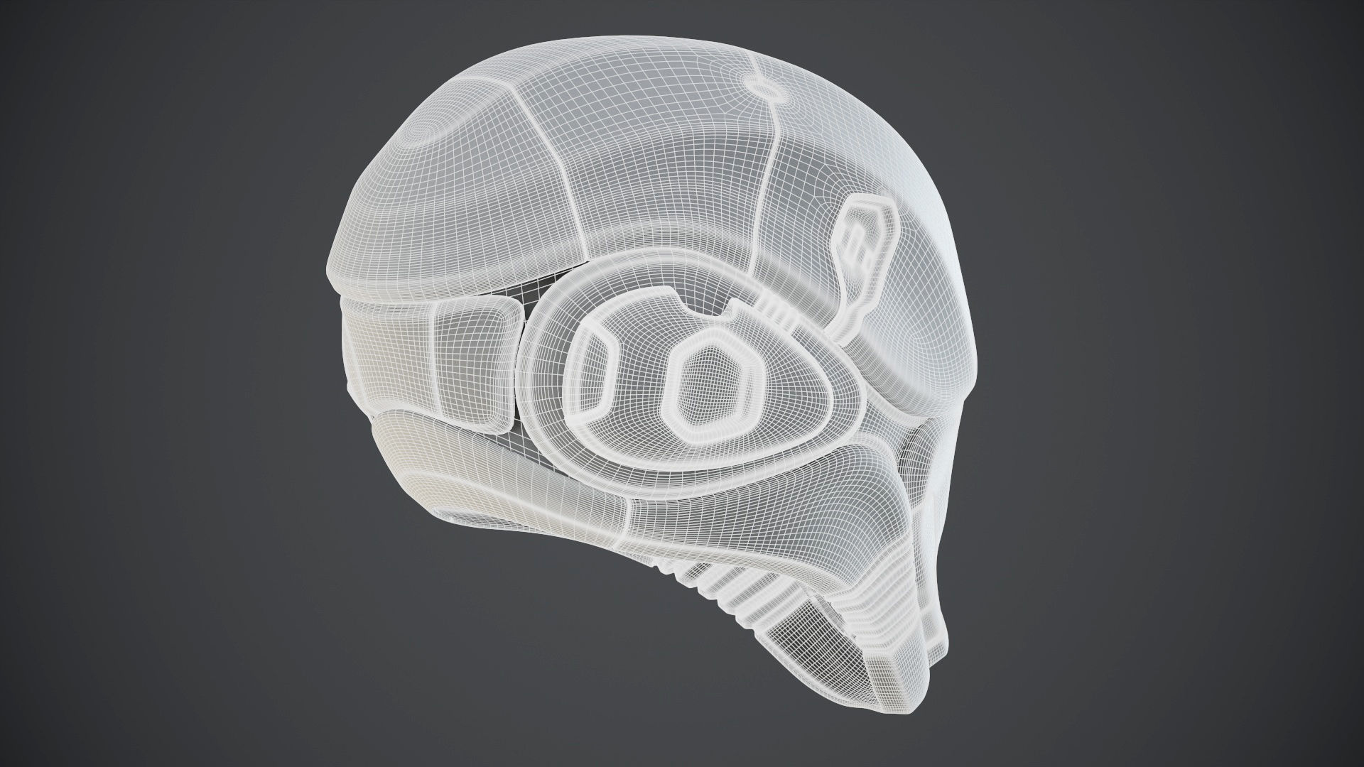 Sci-Fi Helmet 2 Low-poly 3D model_60