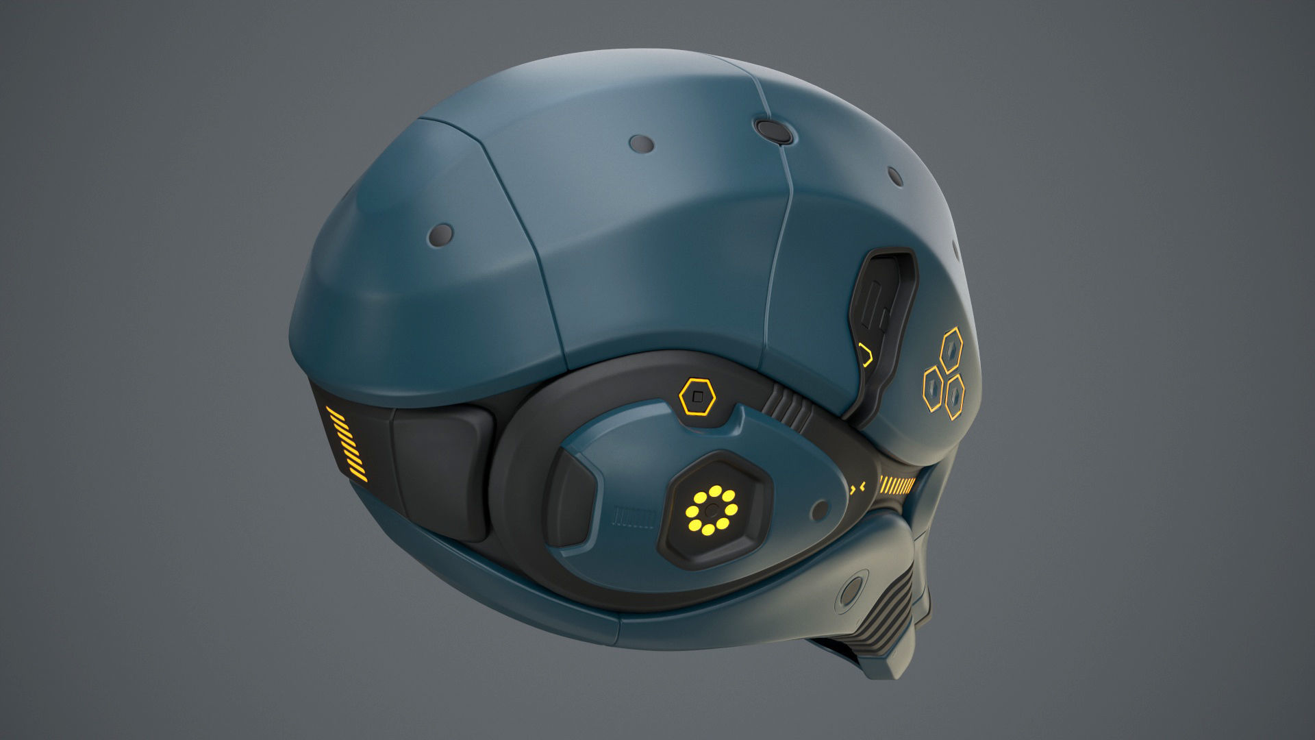 Sci-Fi Helmet 2 Low-poly 3D model_41
