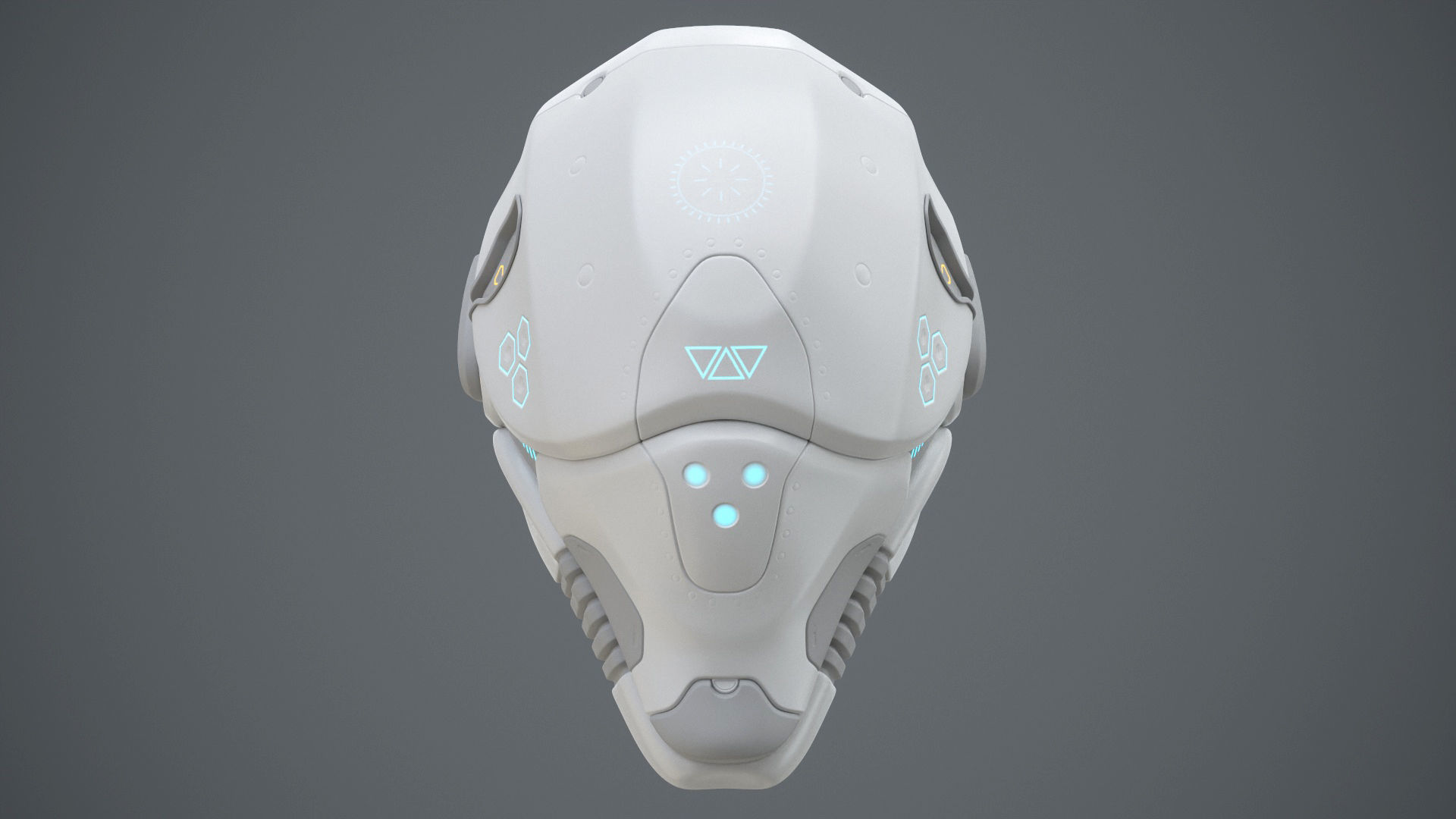Sci-Fi Helmet 2 Low-poly 3D model_23