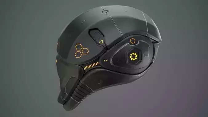 Sci-Fi Helmet 2 Low-poly 3D model