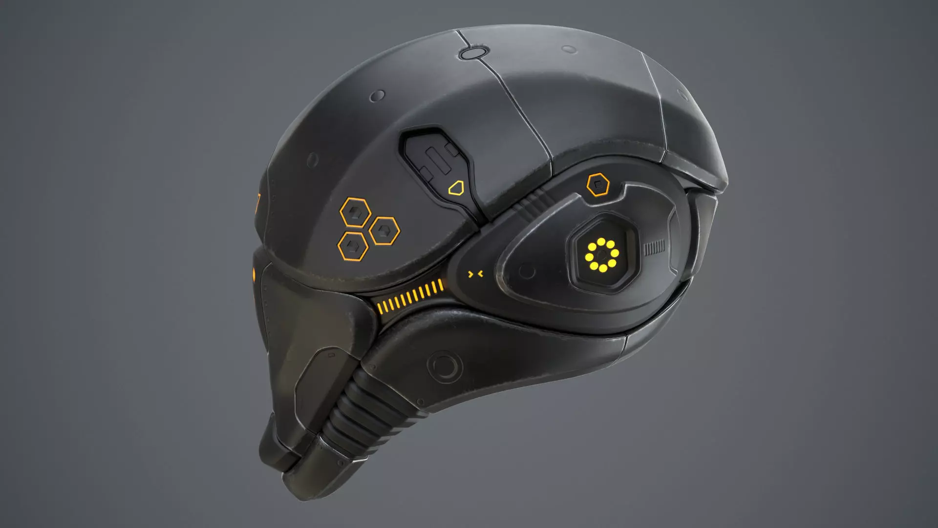 Sci-Fi Helmet 2 Low-poly 3D model_0