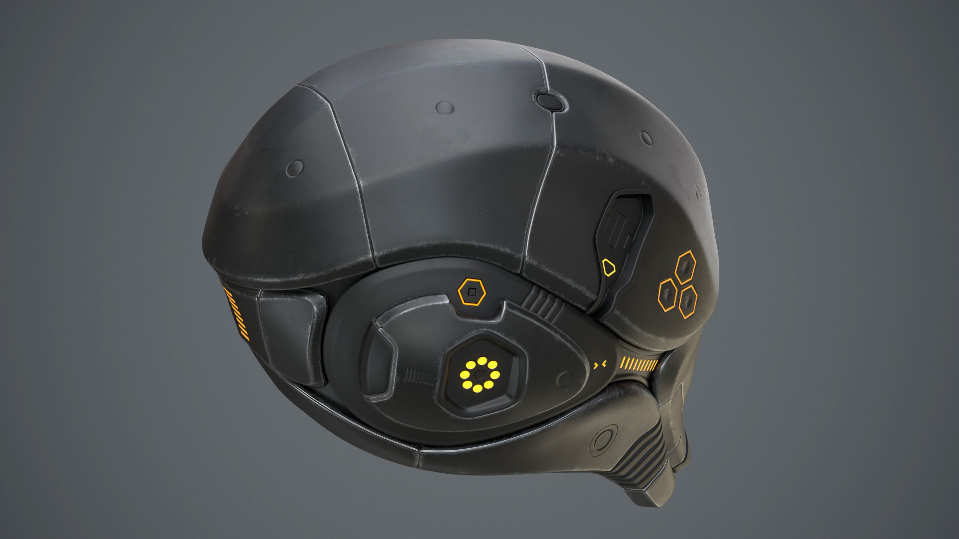 Sci-Fi Helmet 2 Low-poly 3D model_38