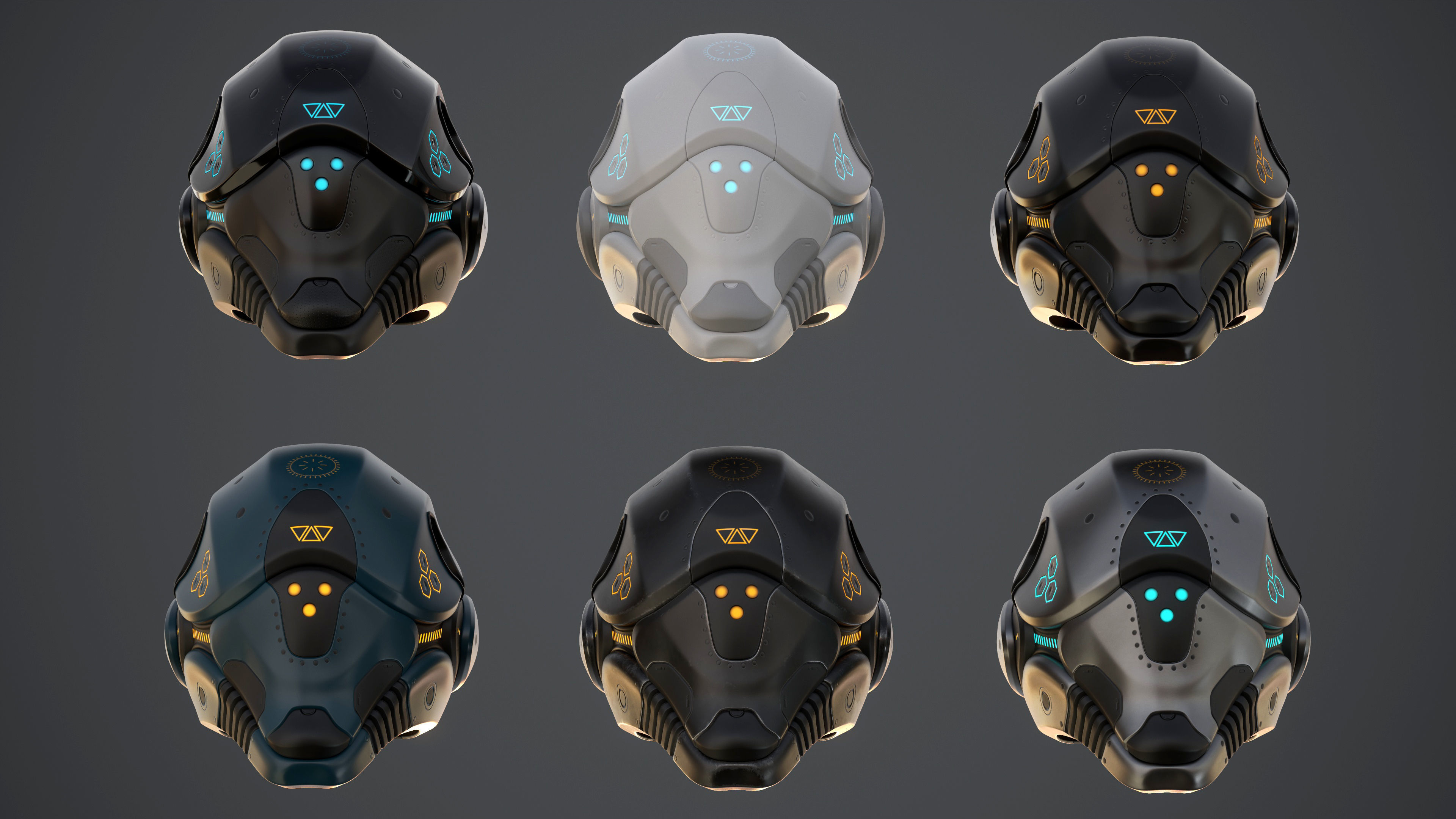 Sci-Fi Helmet 2 Low-poly 3D model_56