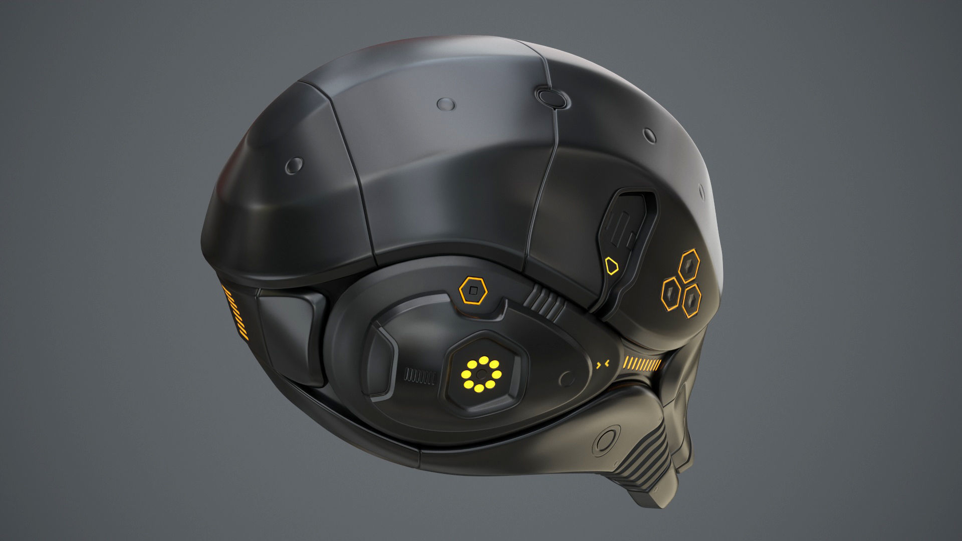 Sci-Fi Helmet 2 Low-poly 3D model_39