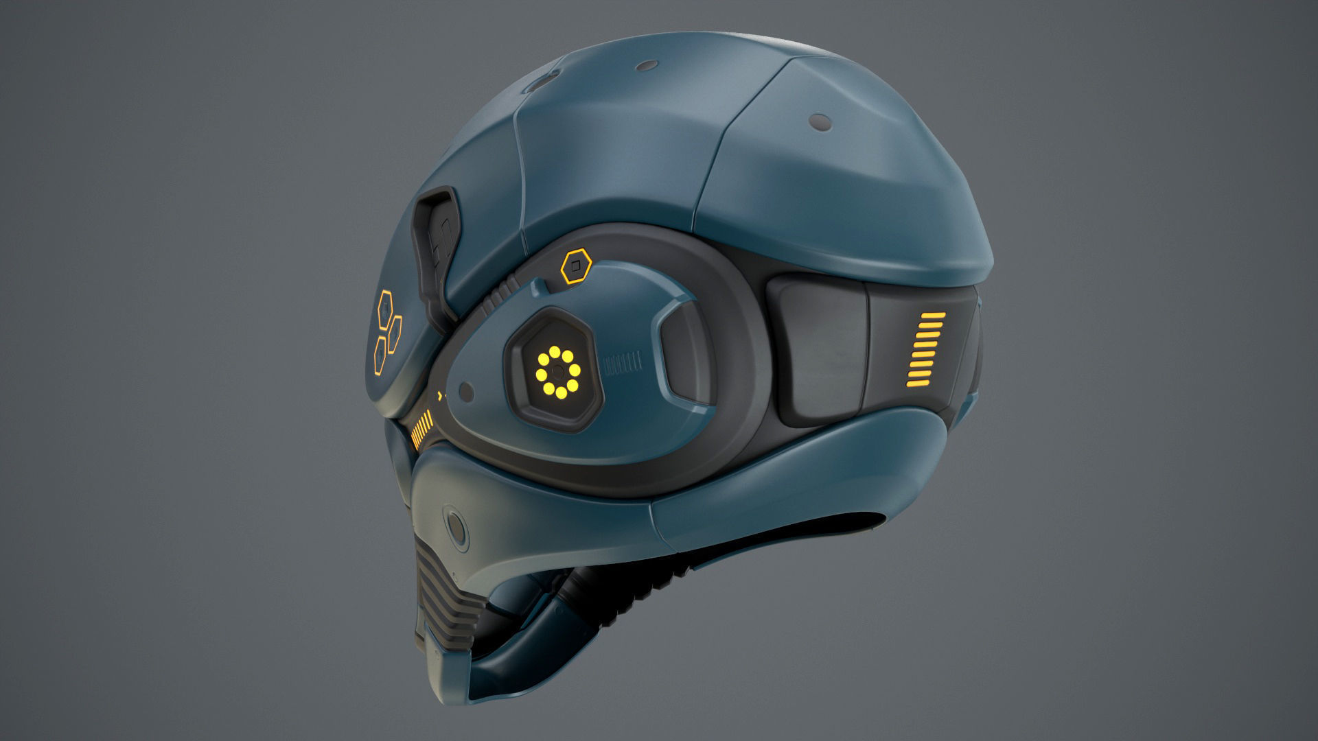 Sci-Fi Helmet 2 Low-poly 3D model_35