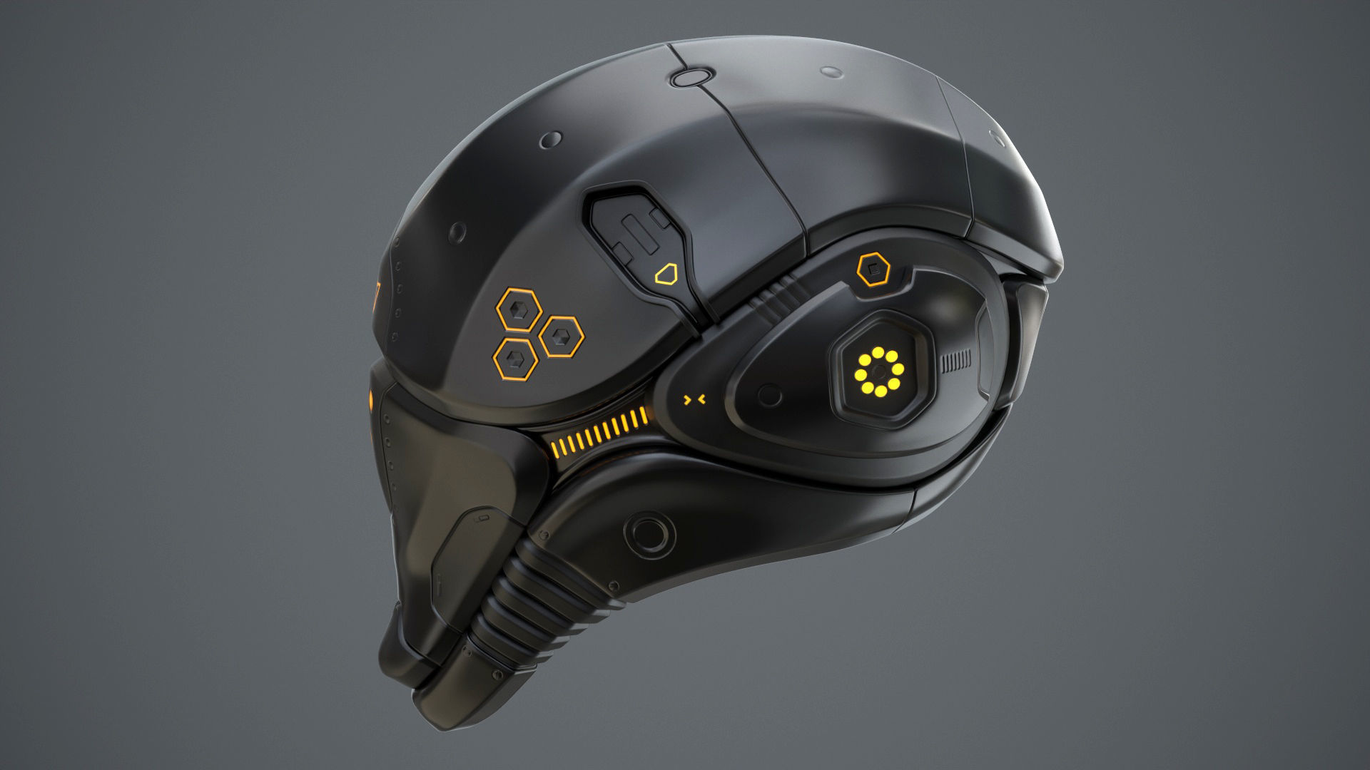 Sci-Fi Helmet 2 Low-poly 3D model_2