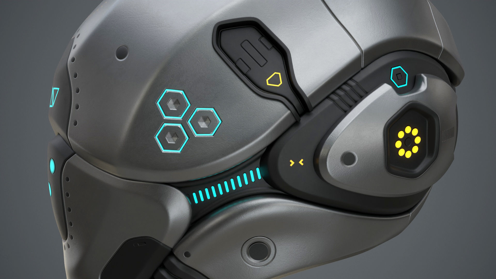 Sci-Fi Helmet 2 Low-poly 3D model_54