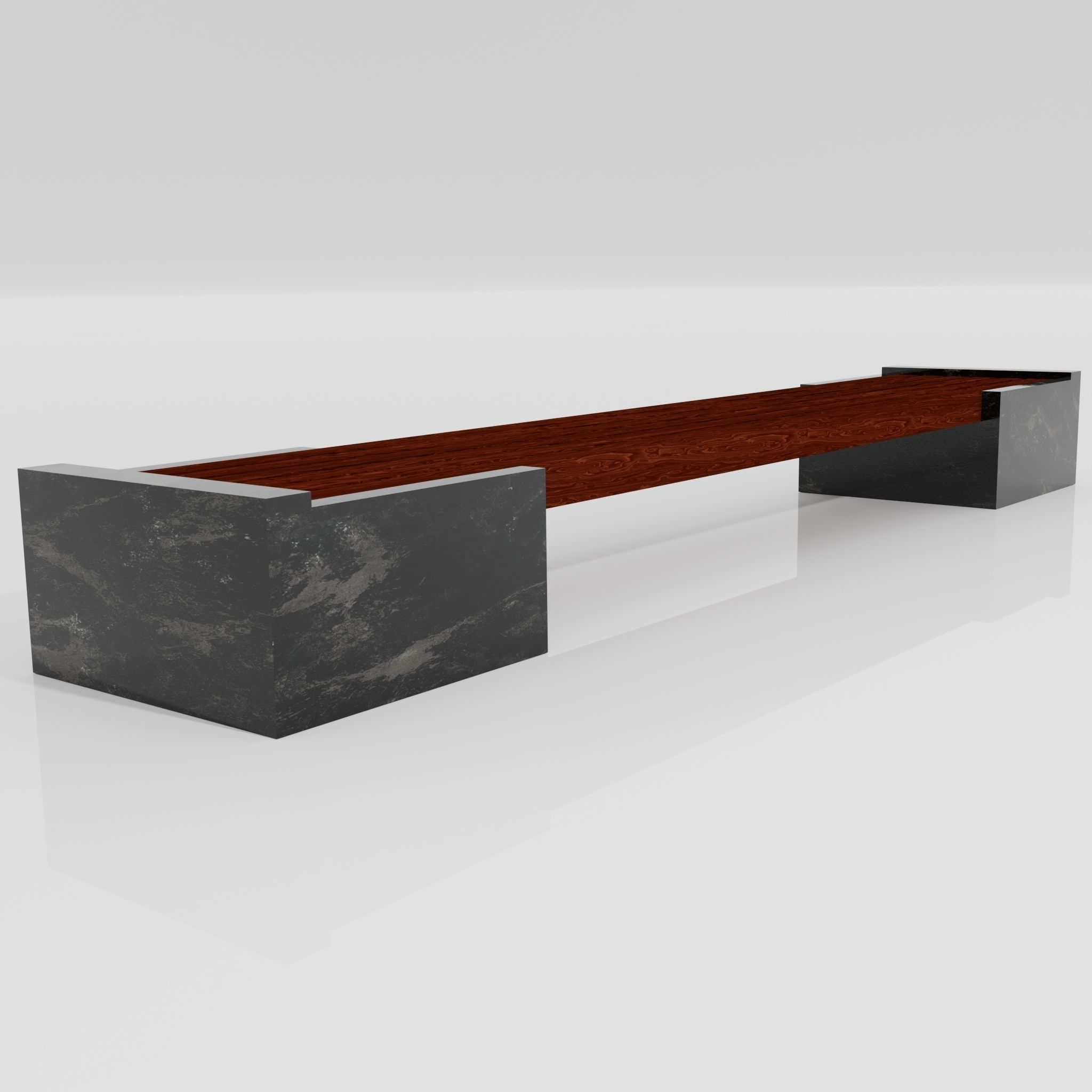 Marble Bench 3D model_2
