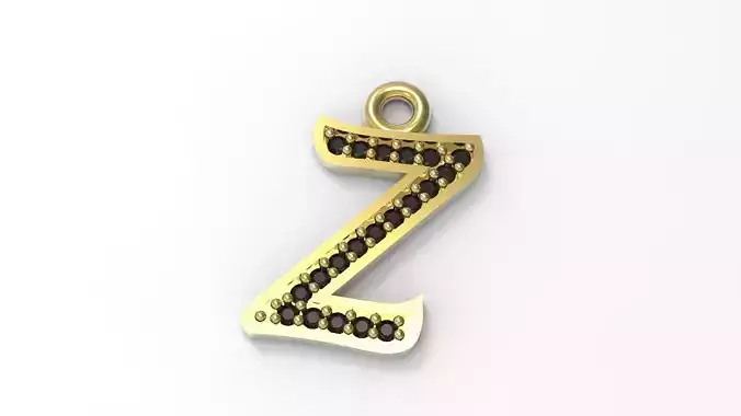 Z Letter Alphabet Pendant