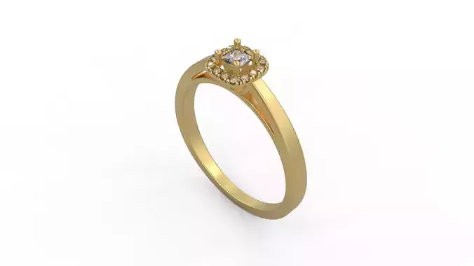 Woman Solitaire Ring 375