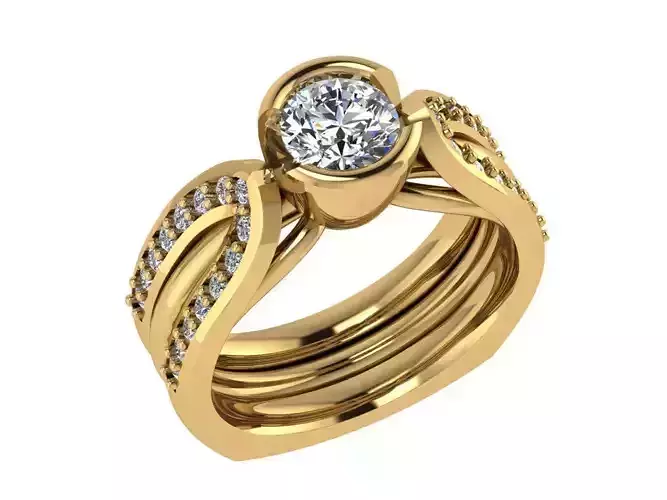 Ring247 gold engagement ring with diamonds