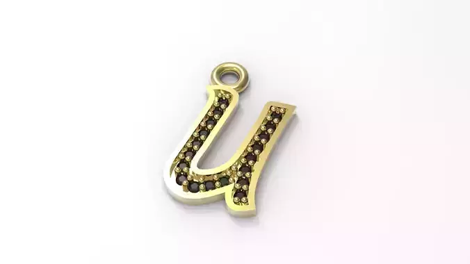 U Letter Alphabet Pendant