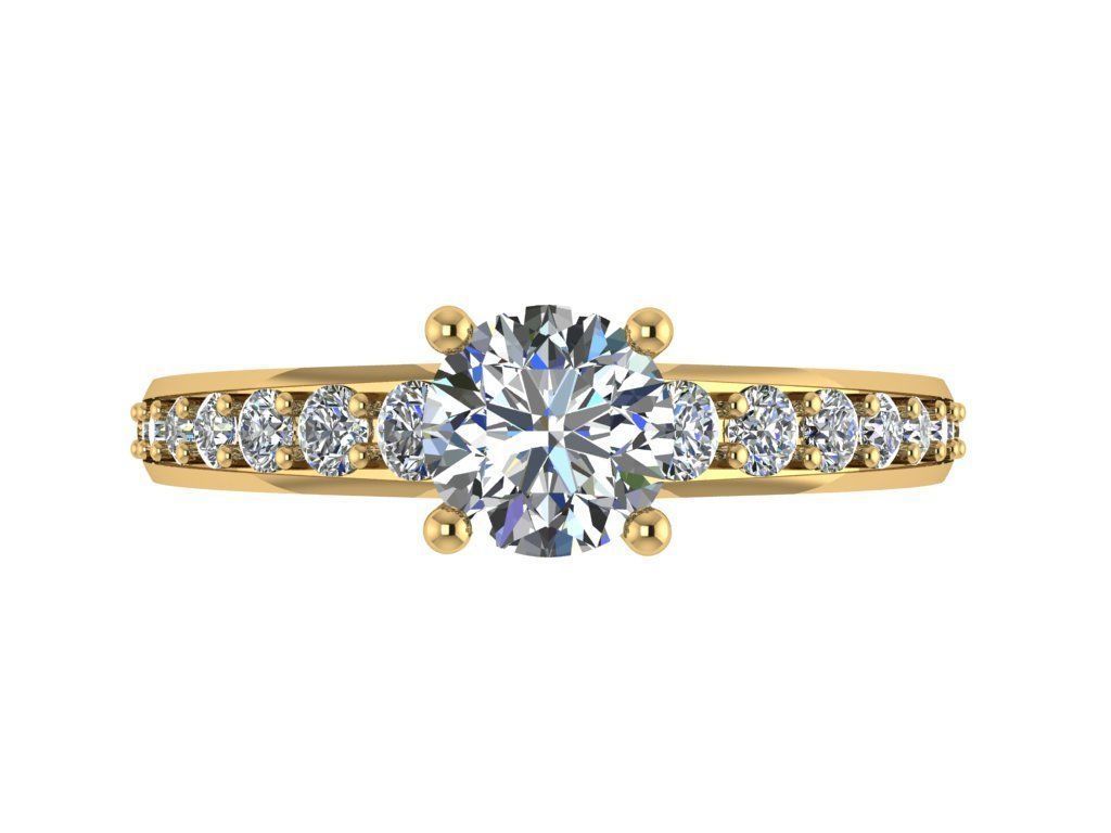 Ring248 diamond engagement ring gold 3D print model_1