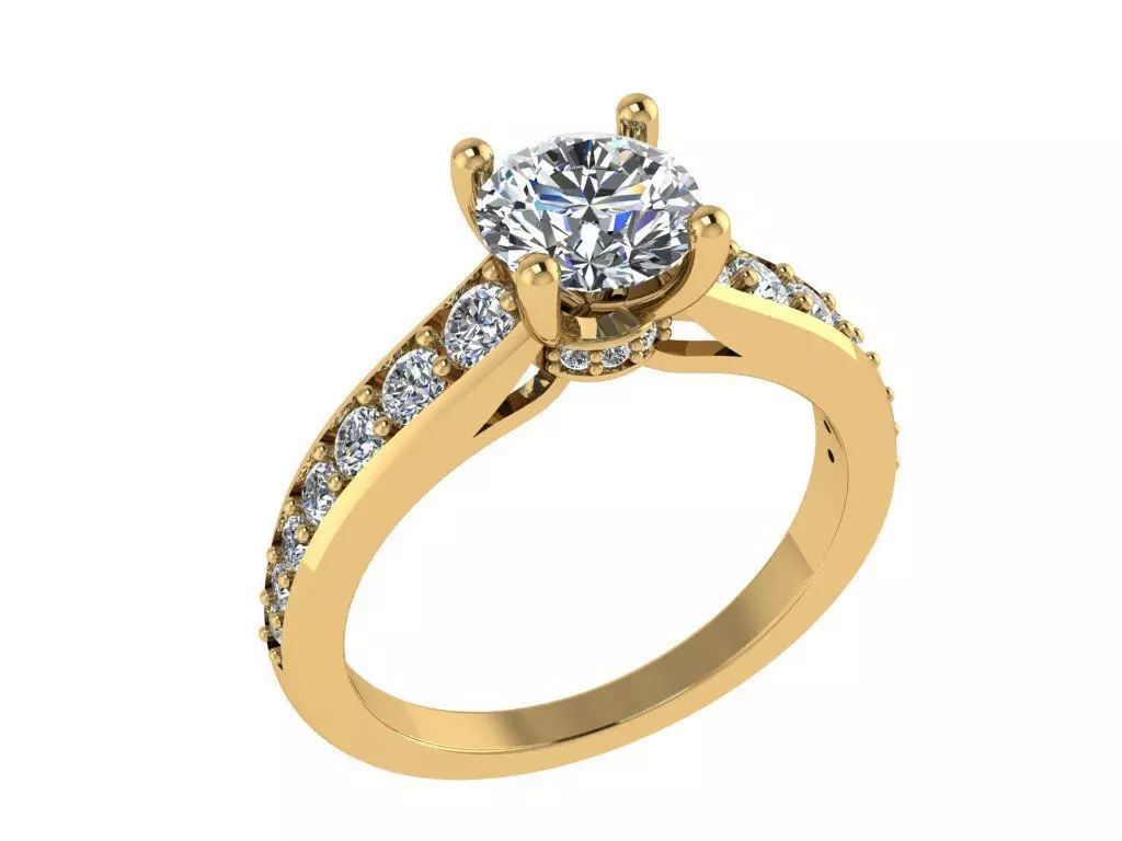 Ring248 diamond engagement ring gold 3D print model_0
