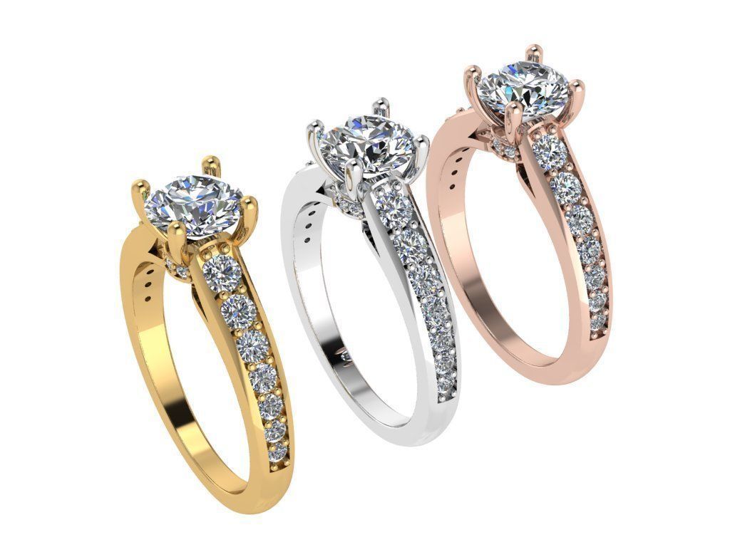 Ring248 diamond engagement ring gold 3D print model_4