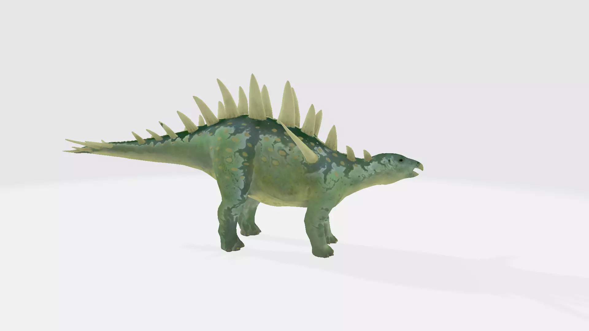 Tuojiangosaurus dinosaur with spikes 3D model_0