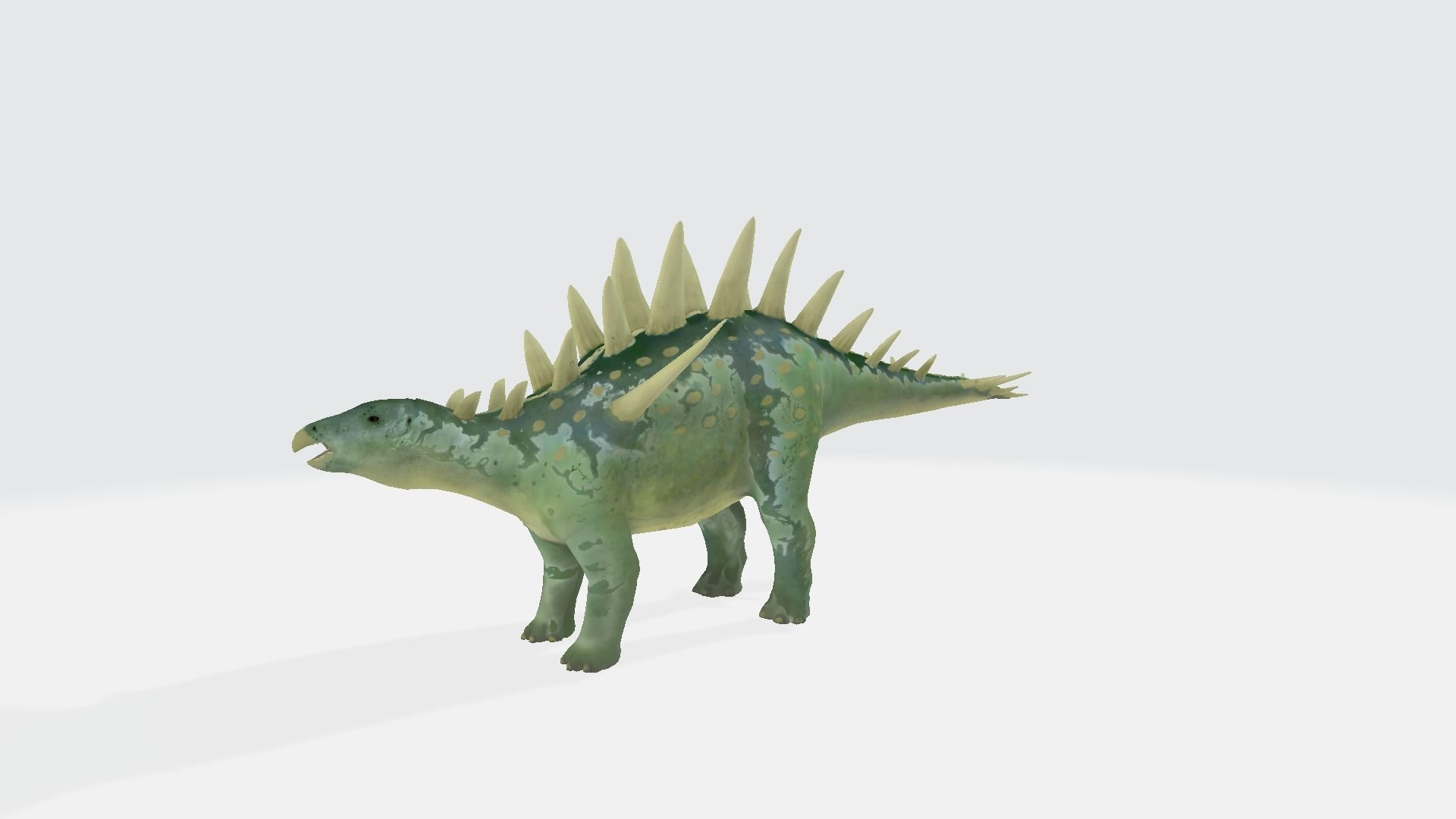 Tuojiangosaurus dinosaur with spikes 3D model_1
