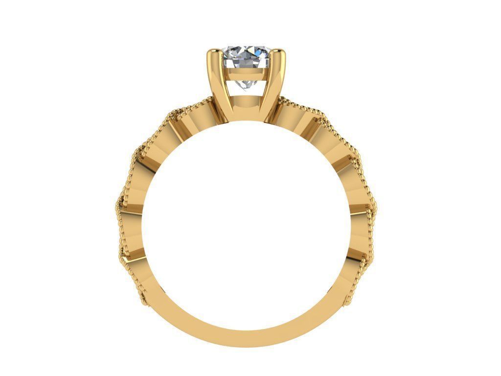 Ring249 diamond engagement ring gold 3D print model_2