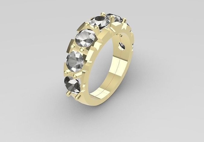 Mens Half Carat Ring 3D print model