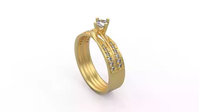 Woman Solitaire Ring 404