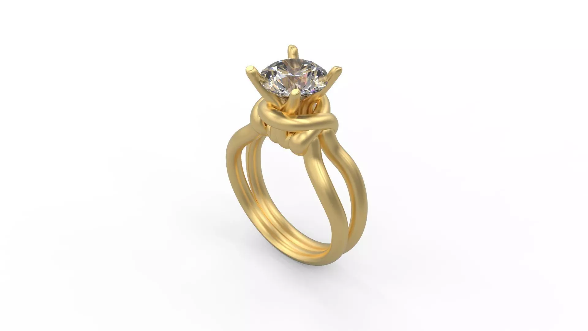 Woman Solitaire Ring 406 3D print model