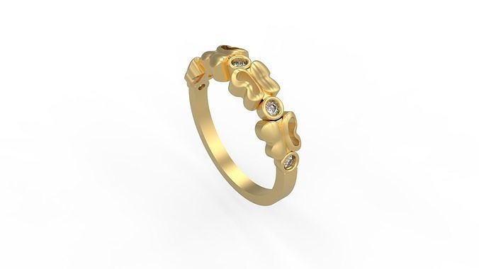 Woman Solitaire Ring 408 3D print model