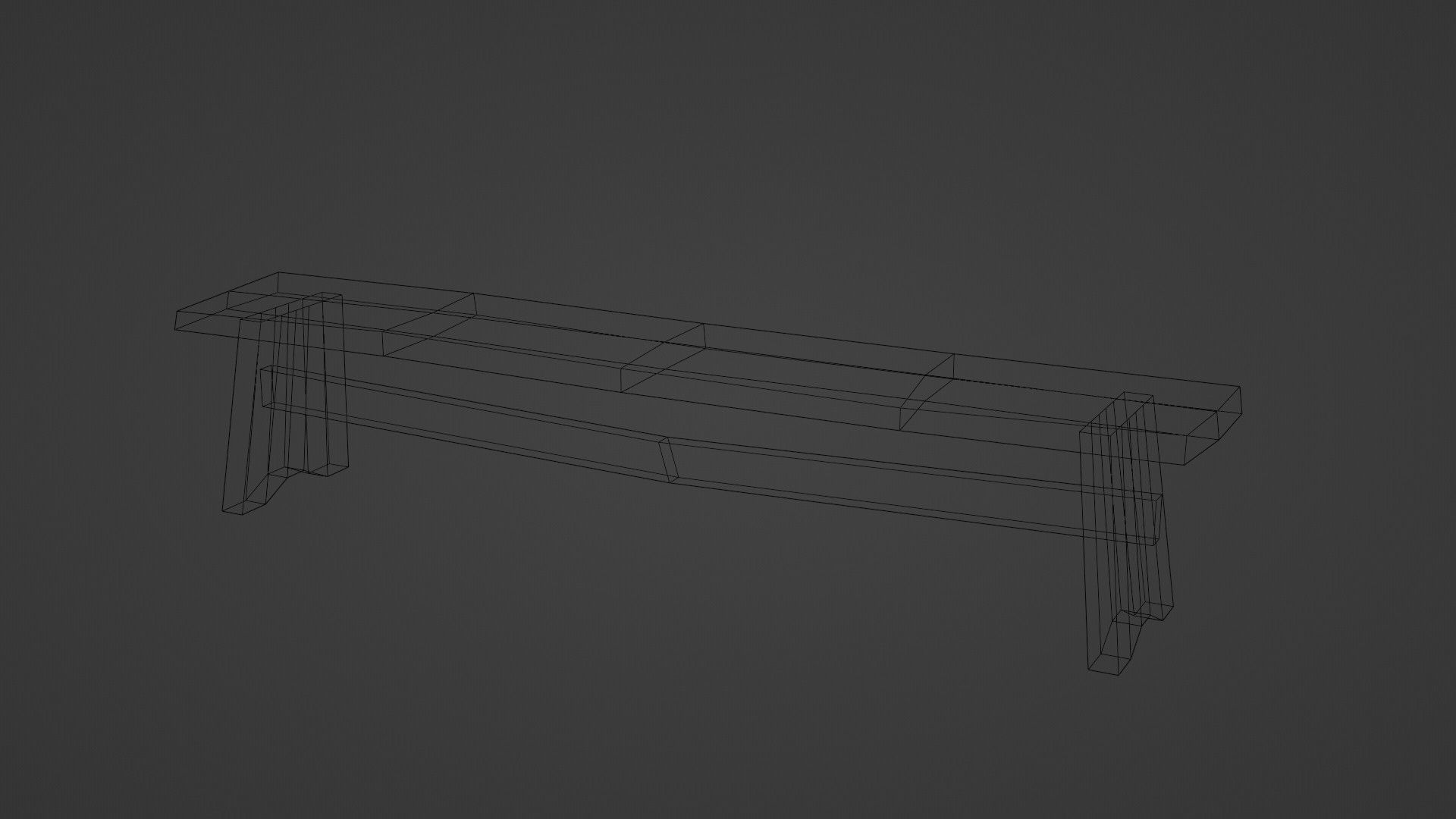 Old Wooden Medieval Dining Table Low-poly 3D model_4