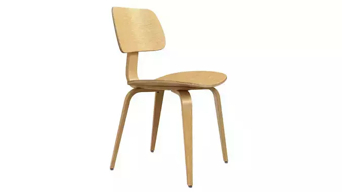 Mid Century Thonet Dining Height Chair 3D model