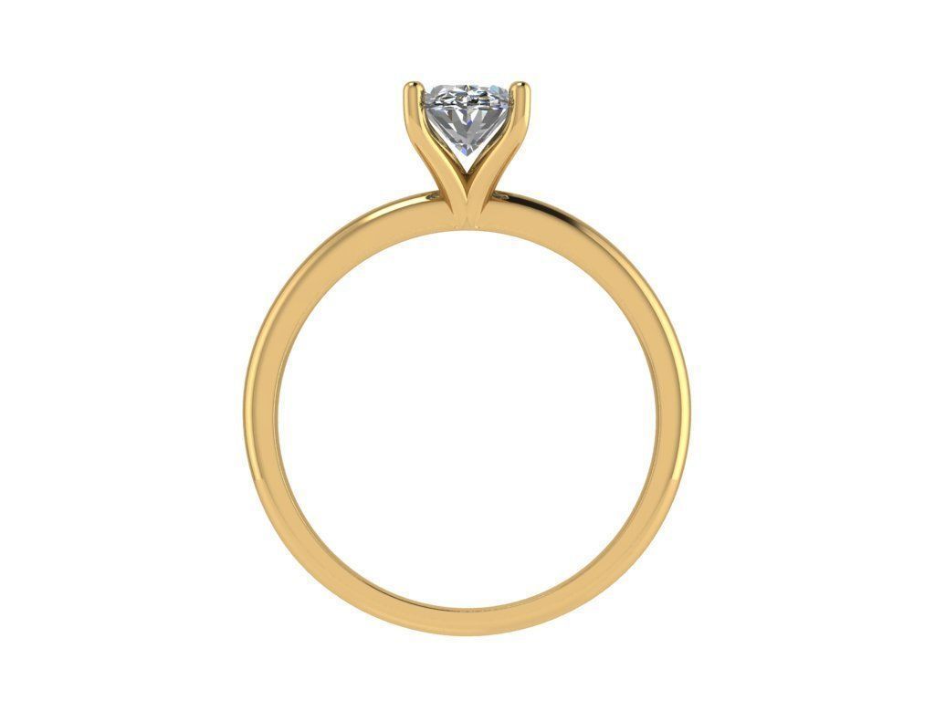 Ring252 gold engagement ring with oval cut diamond 3D print model_2