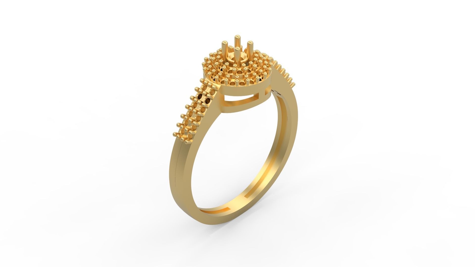Woman Solitaire Ring 492 3D print model_1