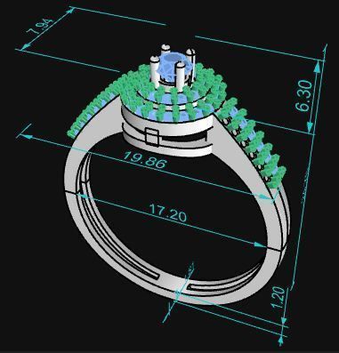 Woman Solitaire Ring 492 3D print model_8