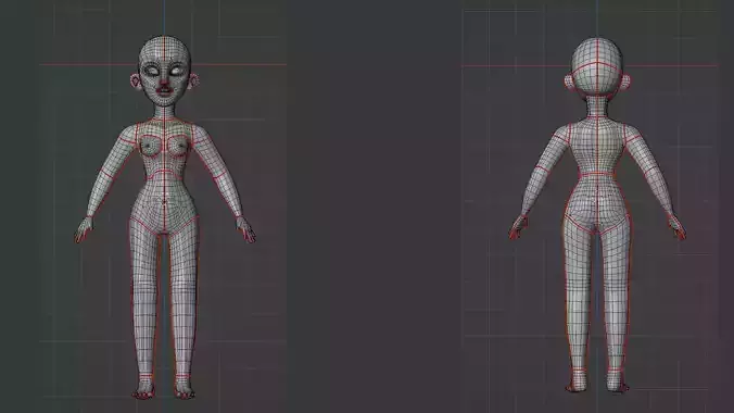 Princess Lily Low-poly 3D model