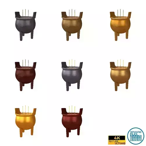 Cartoon Incense Burner Pack Vol 1 Low-poly 3D model