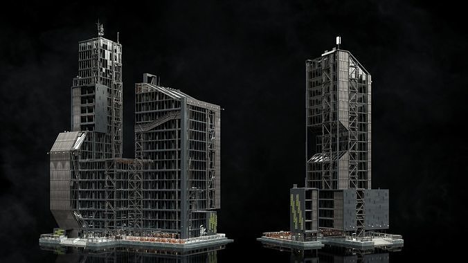 Realistic Urban Skyscraper Pack 3D model 4