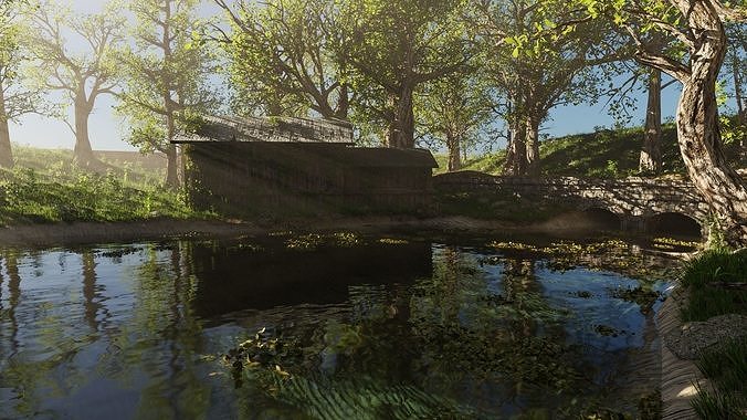 Abandoned Cabin Scene 3D model 5