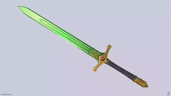 Nature blade Low-poly 3D model