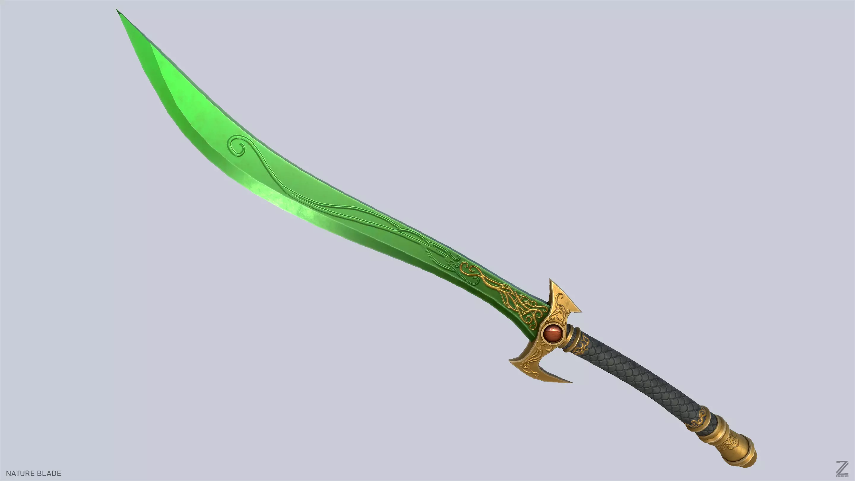 Nature blade Low-poly 3D model