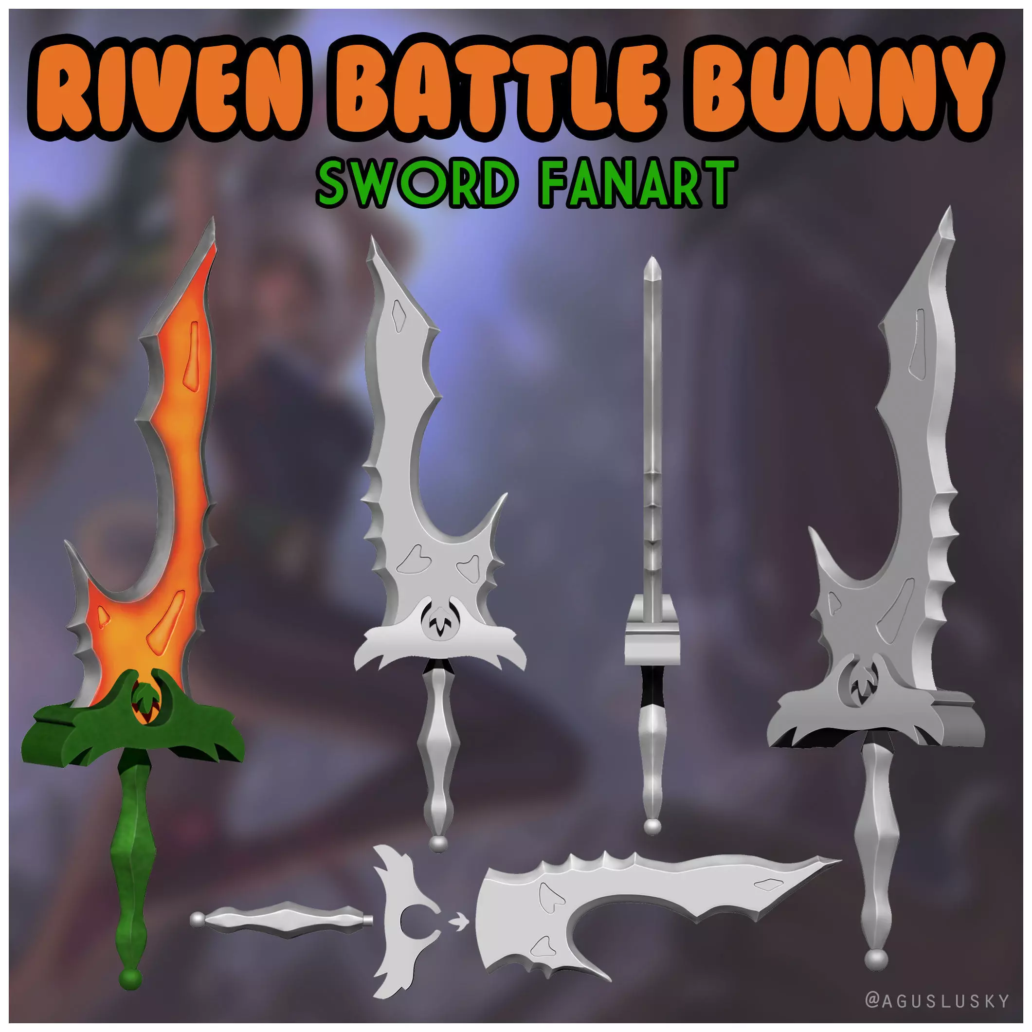 Riven Battle Bunny Sword - League of Legends 3D print model_0