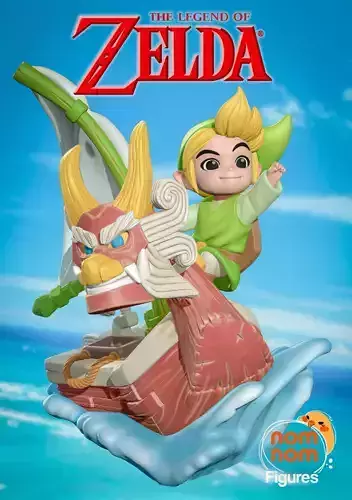 Chibi Wind Waker Link on the King of Red Lions 3D print model