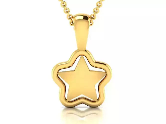 Women Star Pendant 3dm STL OBJ FBX Render Details