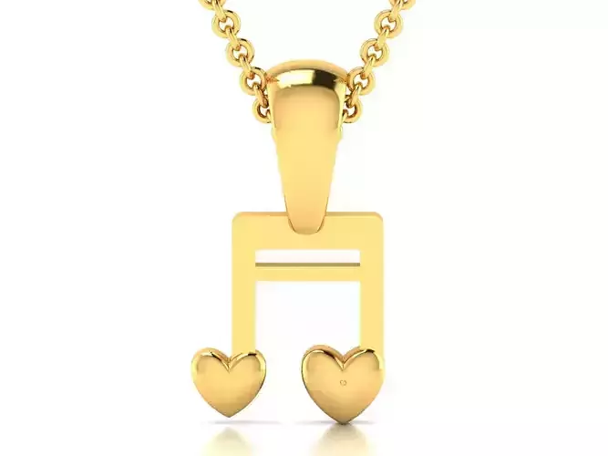 Music love Pendant 3dm STL OBJ FBX Render Details 3D print model