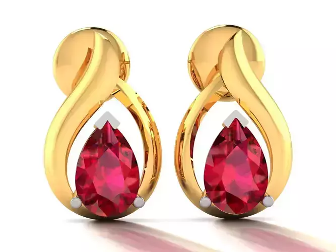 Women Earring 3dm STL OBJ FBX Render Details