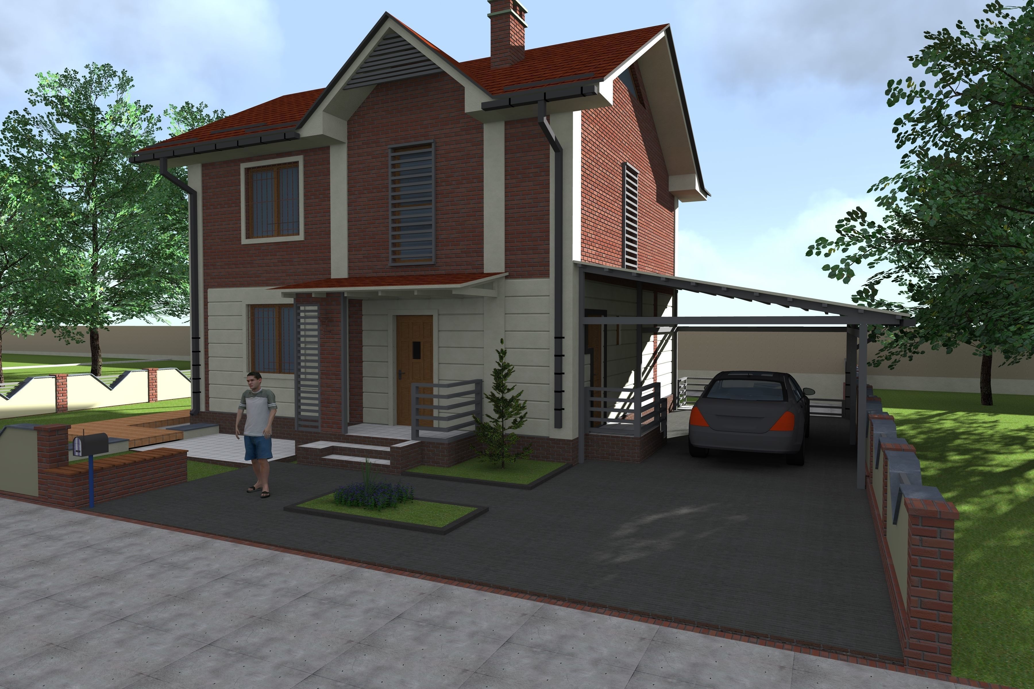 village house archicad19  Artlantis 5 3D model_1