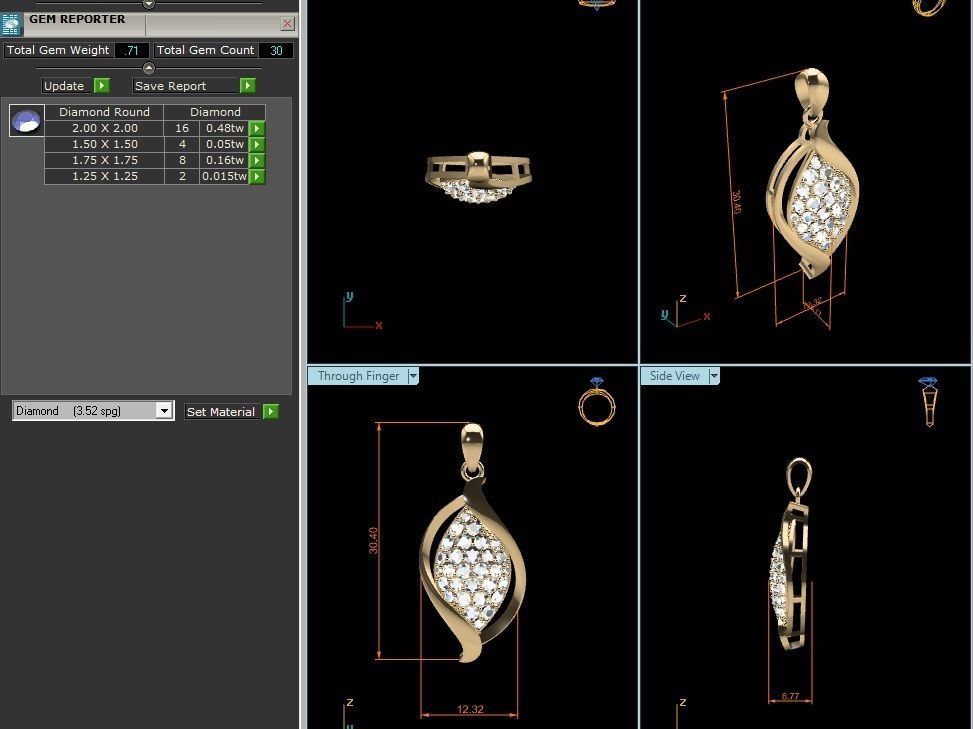 Women Pendant 3dm STL OBJ FBX Render Details 3D print model_6