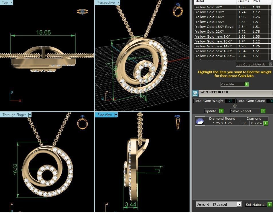 Women Pendant 3dm STL OBJ FBX Render Details 3D print model_10