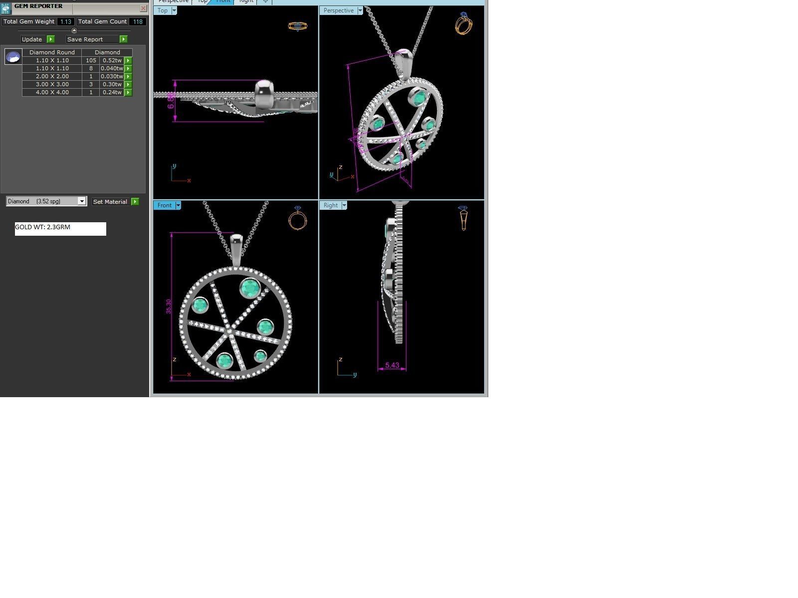 Women Pendant 3dm STL OBJ FBX Render Details 3D print model_6