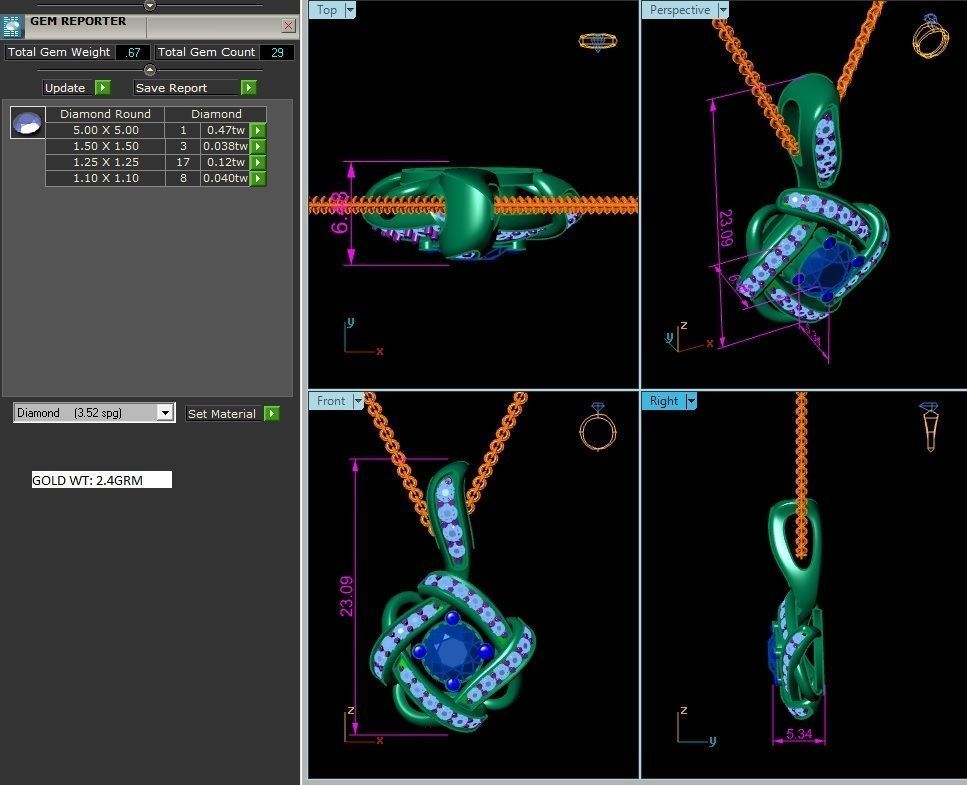 Women Pendant 3dm STL OBJ FBX Render Details 3D print model_6