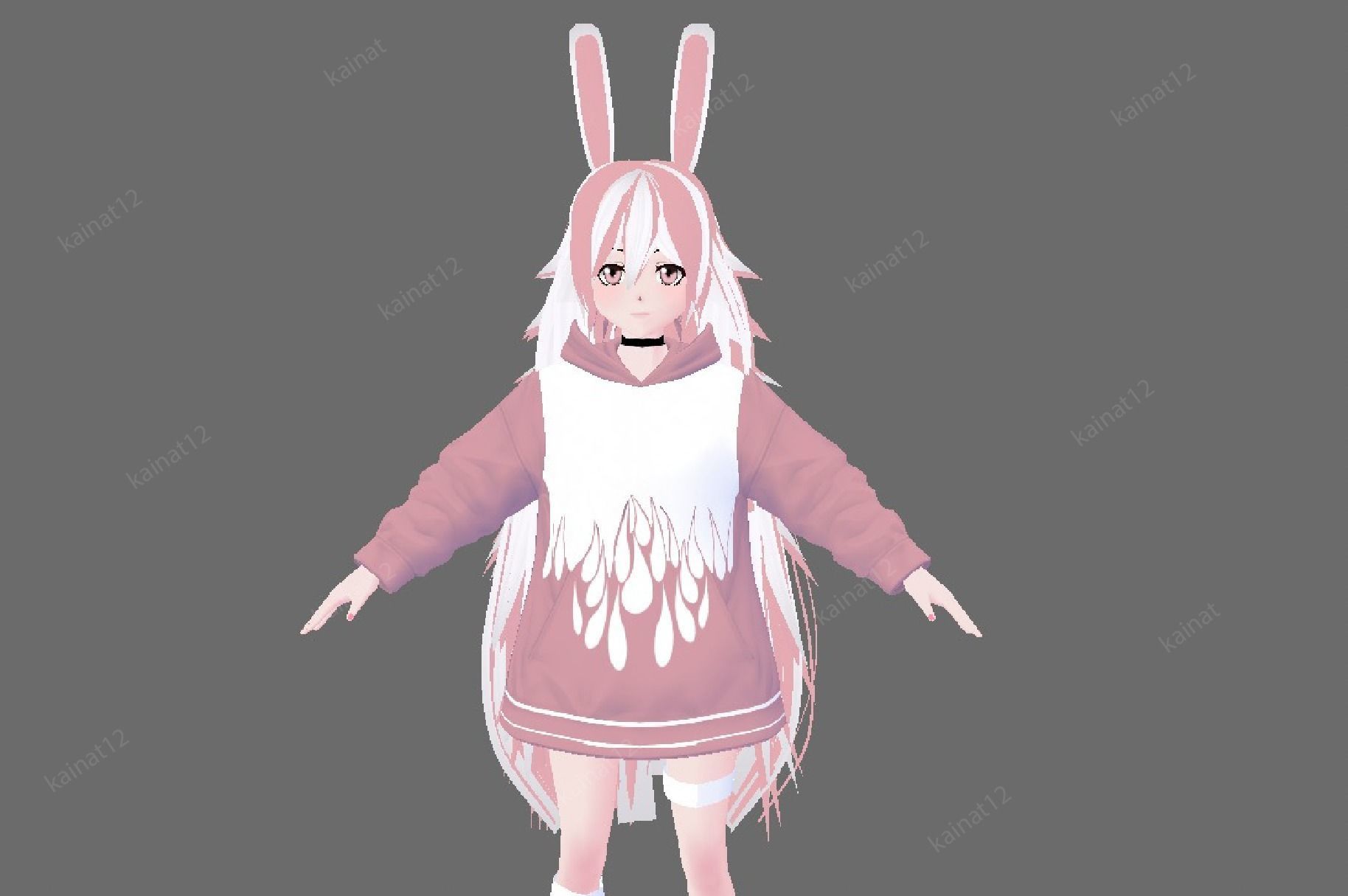3D low poly avatar for vrchat vtubing and also for gaming Low-poly 3D model_8