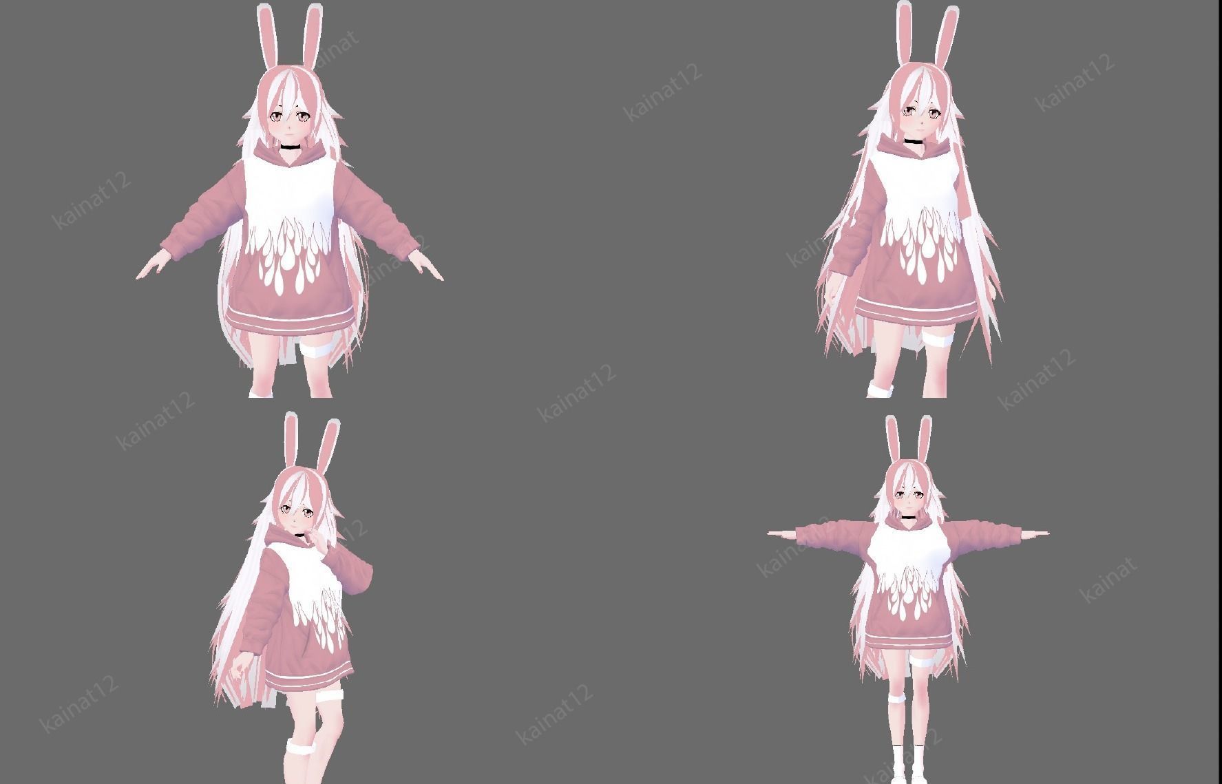 3D low poly avatar for vrchat vtubing and also for gaming Low-poly 3D model_1
